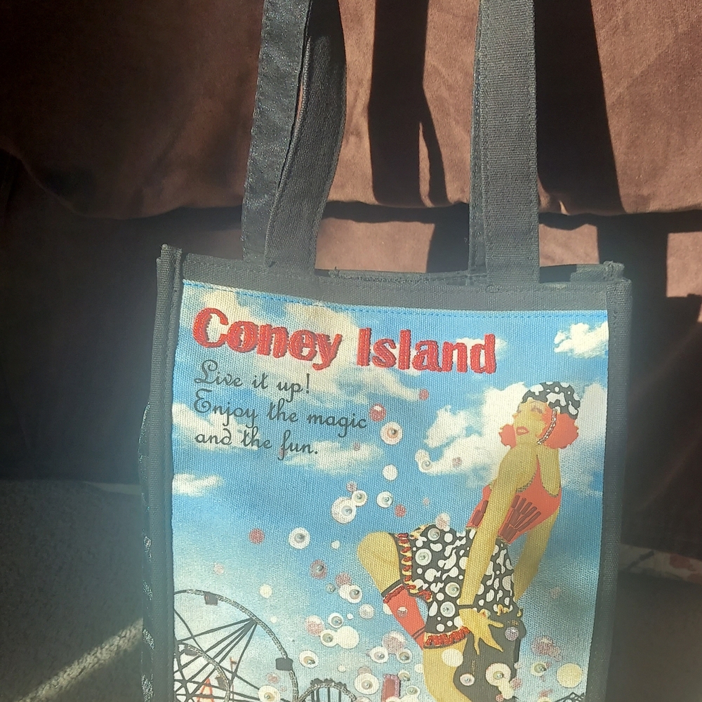 Black Tote Bag with Graphic Print